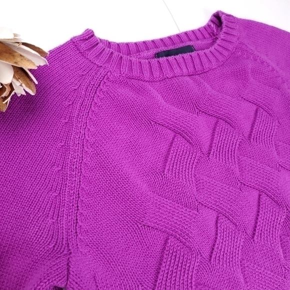 Lands End Purple Thick Knit Sweater Sz S ( 6 - 8 ) - Picture 4 of 13
